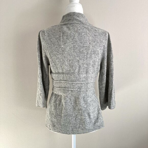 Anthropologie Robin Origami Gray Criss Cross Wool Cardigan Sweater Estimated S/M - Picture 8 of 11